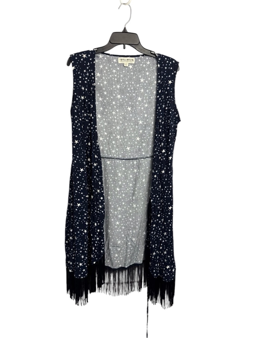 Idyllwind Miranda Lambert XL star print long line tunic vest with fringe gothic